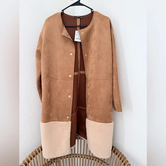 Zara WB Collection Suede and Faux Fur Jacket - Picture 8 of 8